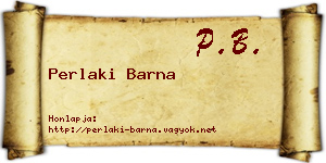 Perlaki Barna névjegykártya